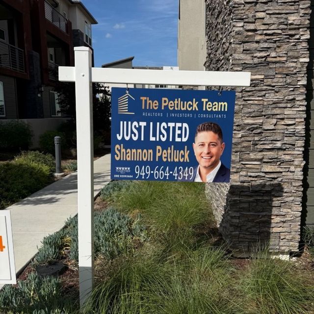 Just Listed real estate sign installed by R.E.S.S. in Orange County
